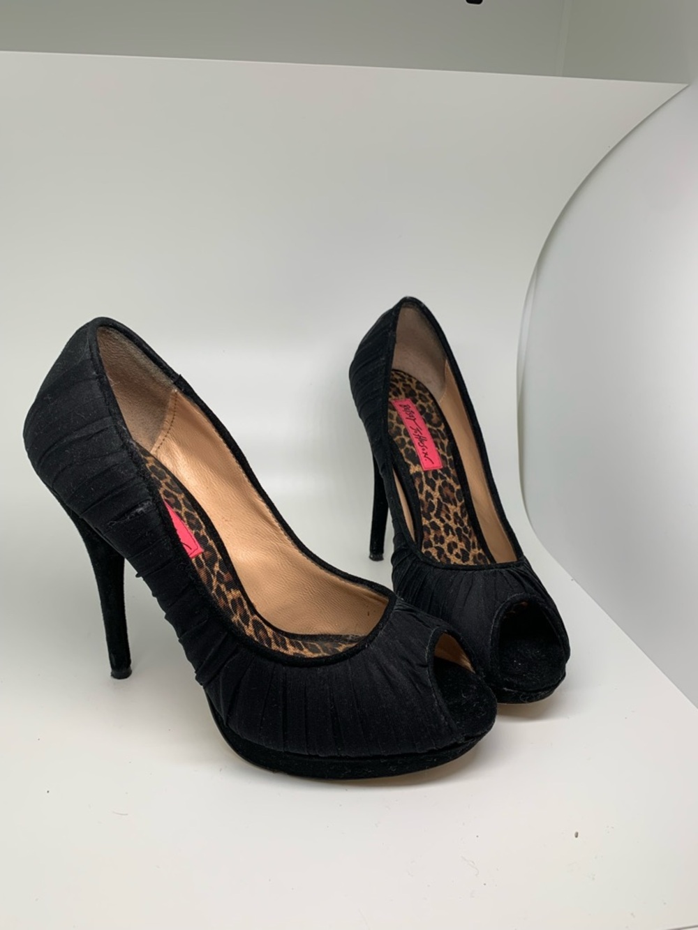 Betsey Johnson Black Peep-Toe High Heels